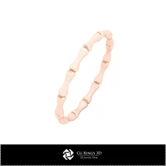 Anillo Bamboo 3D CAD para el hogar, Joyería 3D CAD, Anillos 3D CAD, Alianzas Eternas 3D, Anillos de Moda 3D