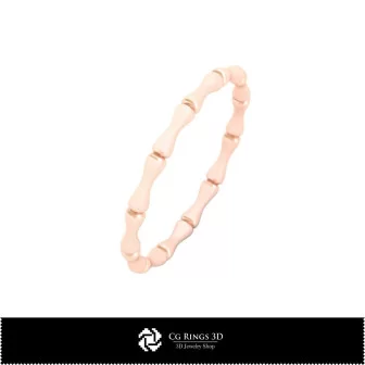 Bague en bambou 3D CAO pour la maison, Joaillerie 3D CAO, Bagues 3D CAO, Alliances éternelles 3D, Bagues de mode 3D