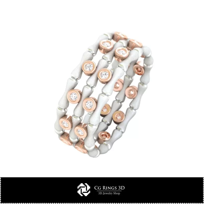 Bague Bambou - Bijoux 3D CAD