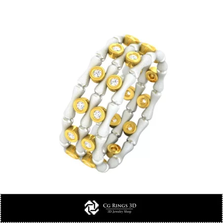 Anillo Bambú - Joyería CAD 3D