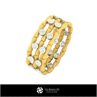 3D CAD Bamboo Ring Home, Jewelry 3D CAD, Rings 3D CAD , Eternity Bands 3D, Fashion Rings 3D