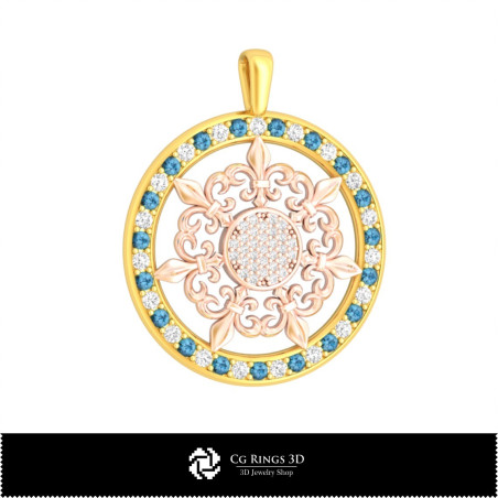 3D Pendant With Diamonds