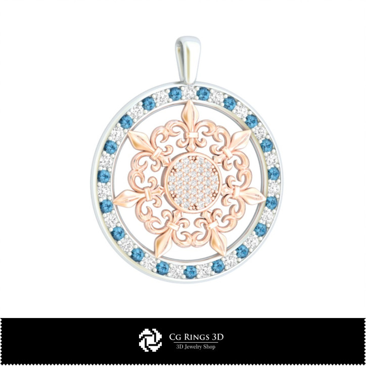 3D Pendant With Diamonds