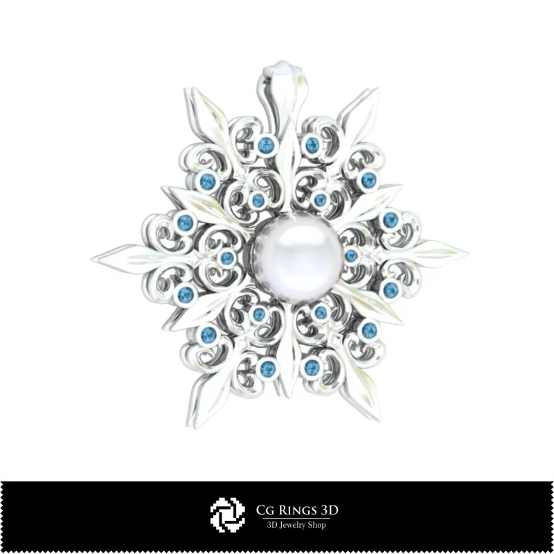 3D Snowflake Pendant Home, Bijuterii 3D , Pandative 3D CAD, Pandativ cu Perle 3D 