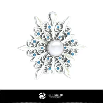 3D Snowflake Pendant Home, Jewelry 3D CAD, Pendants 3D CAD , 3D Pearl Pendants