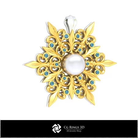 Pendentif Flocon de Neige 3D