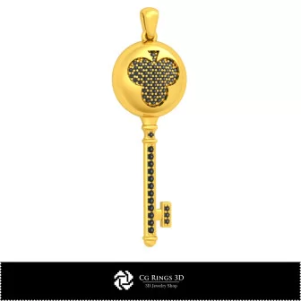 Colección 3D CAD de colgantes en forma de llave con naipes para el hogar, Joyería 3D CAD, Colecciones de joyería 3D CAD