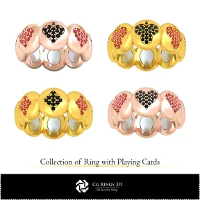 3D CAD Collection of Rings with Playing Cards Home,  Jewelry 3D CAD,  Jewelry Collections 3D CAD 