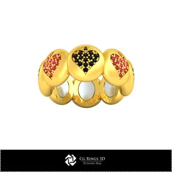 3D CAD Collection of Rings with Playing Cards Home, Jewelry 3D CAD, Jewelry Collections 3D CAD 