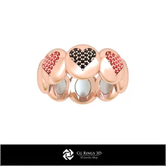 3D CAD Collection of Rings with Playing Cards Home, Bijoux 3D CAO, Collection Bijoux 3D CAO