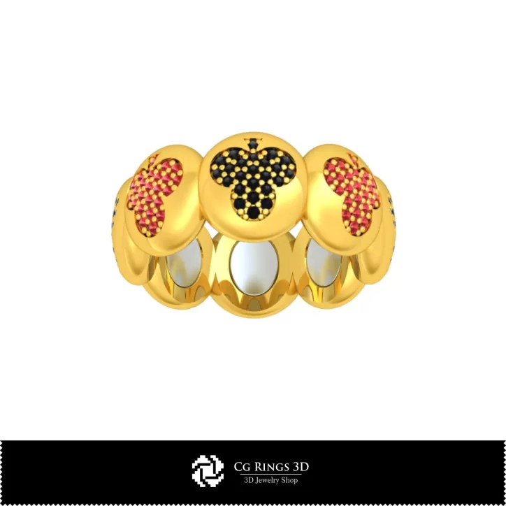 Colección 3D CAD de anillos con naipes