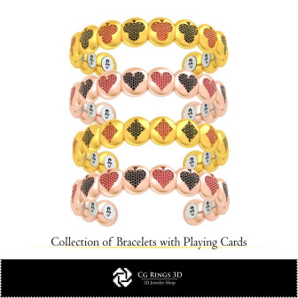 3D CAD Collection of Bracelets with Playing Cards Home, Bijuterii 3D , Colectii Bijuterii 3D CAD
