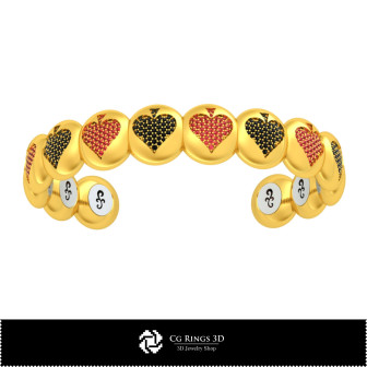 3D CAD Collection of Bracelets with Playing Cards Home,  Jewelry 3D CAD,  Jewelry Collections 3D CAD 