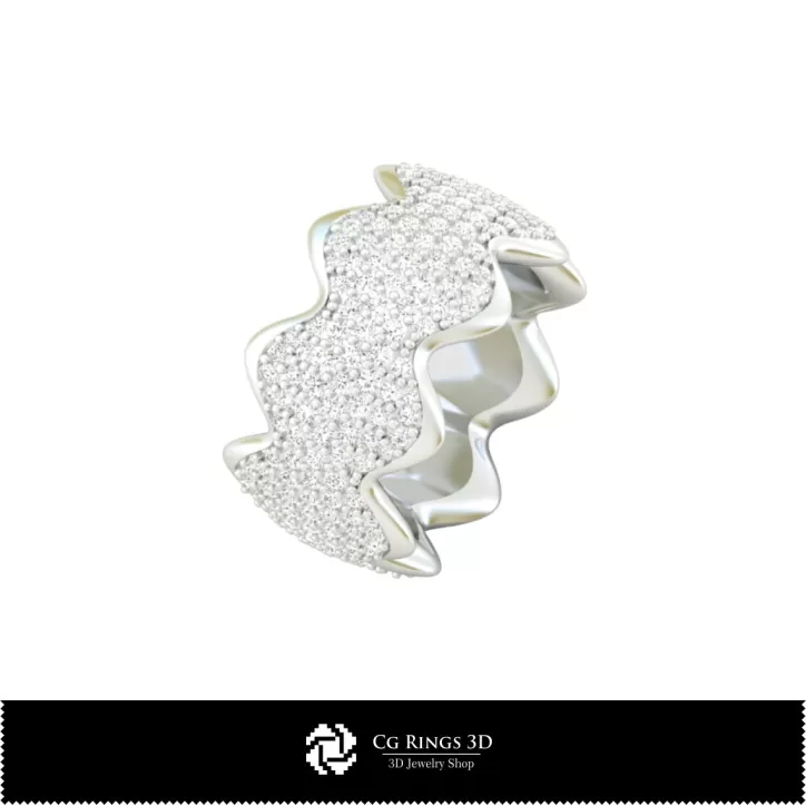 Fedi nuziali da donna con diamanti - Gioielli 3D CAD