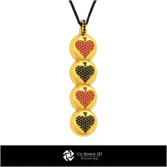 Collection 3D CAO de pendentifs avec cartes à jouer, Bijoux 3D CAO, Collections de bijoux 3D CAO