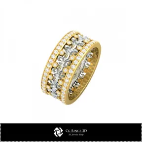 3D Ladies Wedding Bands With Diamonds  Home, Bijuterii 3D , Inele 3D CAD, Verighete 3D, Inele Fashion 3D 