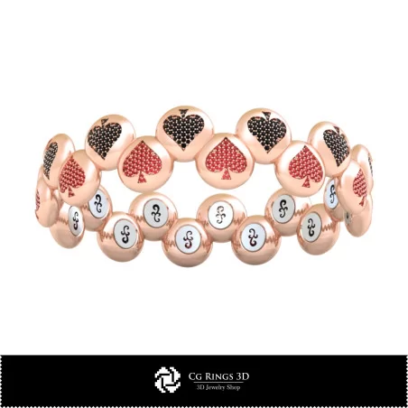 Collection 3D CAO de bracelets avec cartes à jouer