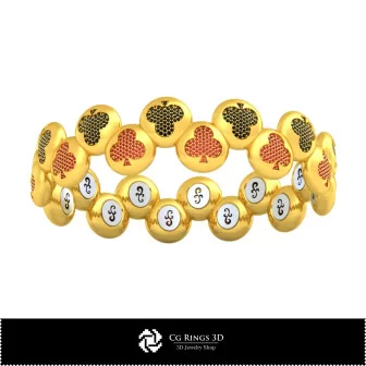 Collection de bracelets 3D CAO avec cartes à jouer Maison, Bijoux 3D CAO, Collections de bijoux 3D CAO
