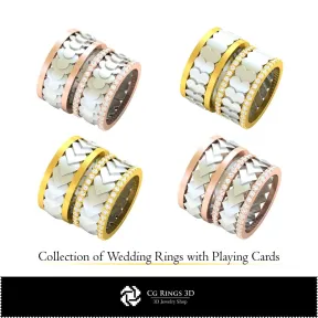 3D CAD Collection of Wedding Rings with Playing Cards Home, Bijoux 3D CAO, Collection Bijoux 3D CAO