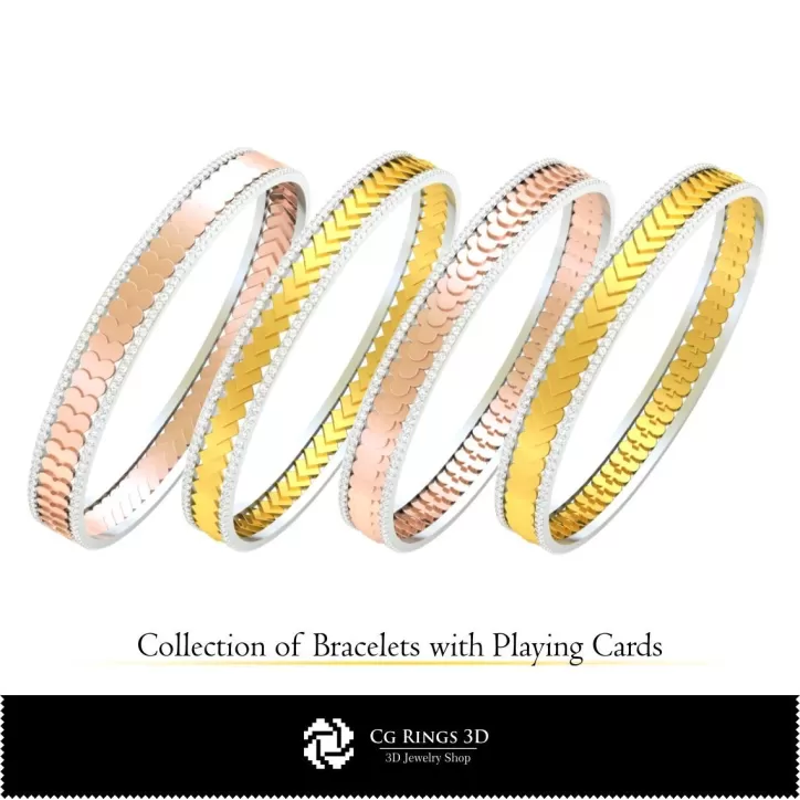 Collection 3D CAD bracelets avec cartes jouer