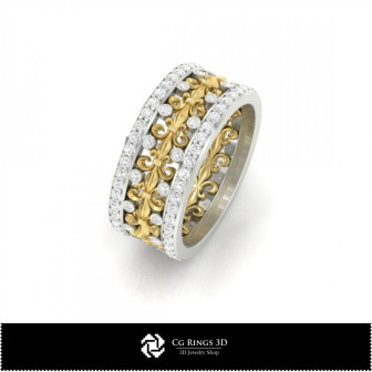 3D Ladies Wedding Bands With Diamonds  Home, Bijuterii 3D , Inele 3D CAD, Verighete 3D, Inele Fashion 3D 