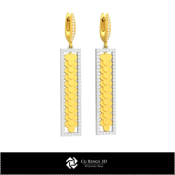 3D CAD Collection of Earrings with Playing Cards