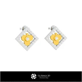 3D CAD Collection of Children Earrings with Playing Cards