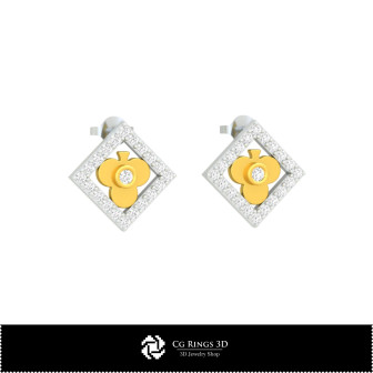 3D CAD Collection of Children Earrings with Playing Cards Home,  Jewelry 3D CAD,  Jewelry Collections 3D CAD 