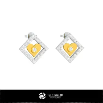 3D CAD Collection of Children Earrings with Playing Cards Home, Jewelry 3D CAD, Jewelry Collections 3D CAD 