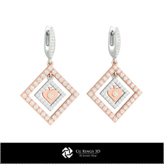 3D CAD Collection of Earrings with Playing Cards Home,  Jewelry 3D CAD,  Jewelry Collections 3D CAD 