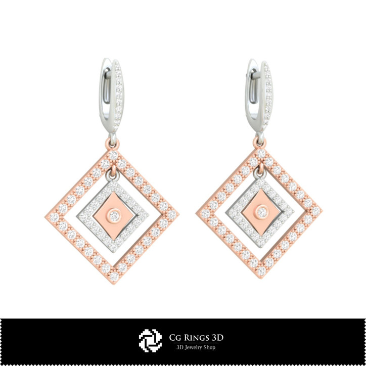 3D CAD Collection of Earrings with Playing Cards