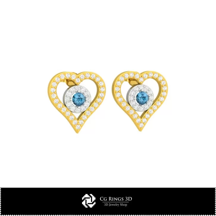 3D CAD Collection of Earrings with Playing Cards