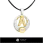 Colección 3D CAD de colgantes de perla con letras