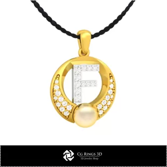 Colección CAD 3D de colgantes de perla con letras Home, CAD 3D de joyería, colecciones de joyería CAD 3D