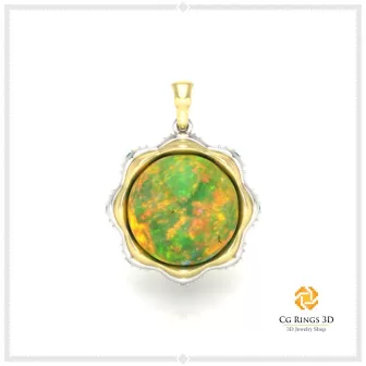 3D-Anhänger mit Opal Zuhause, Schmuck 3D-CAD, Anhänger 3D-CAD, 3D-Opal-Anhänger