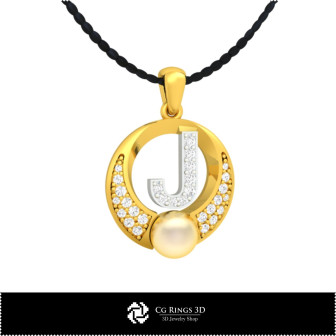 3D CAD Collection of Pearl Pendants with Letters Home,  Jewelry 3D CAD,  Jewelry Collections 3D CAD 