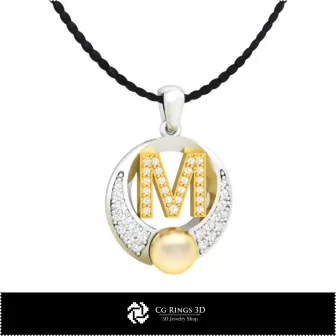 Colección CAD 3D de colgantes de perla con letras Home, CAD 3D de joyería, colecciones de joyería CAD 3D