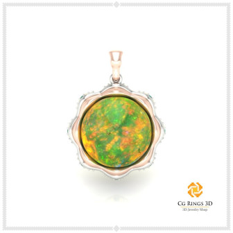 3D Pendant With Opal Home, Bijoux 3D CAO, Pendentifs 3D CAO, Pendentifs Opale 3D