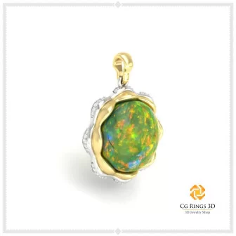 3D Pendant With Opal Home, Bijoux 3D CAO, Pendentifs 3D CAO, Pendentifs Opale 3D