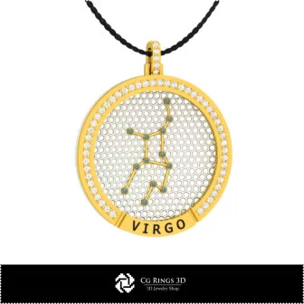 3D CAD Collection of Zodiac Constellation Pendants Home, Jewelry 3D CAD, Jewelry Collections 3D CAD 