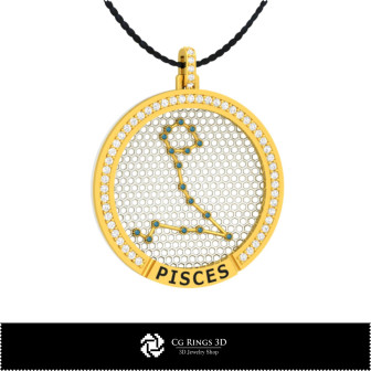 3D CAD Collection of Zodiac Constellation Pendants Home, Bijoux 3D CAO, Collection Bijoux 3D CAO