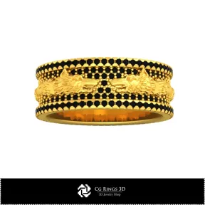 3D-CAD-Verlobungsring mit Dacic-Wolf-Haus, Schmuck 3D-CAD, Ringe 3D-CAD, Vintage-Schmuck 3D-CAD, Eheringe 3D, Modeschmuck