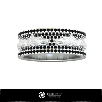 3D-CAD-Verlobungsring mit Dacic-Wolf-Haus, Schmuck 3D-CAD, Ringe 3D-CAD, Vintage-Schmuck 3D-CAD, Eheringe 3D, Modeschmuck