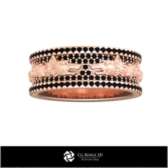 3D-CAD-Verlobungsring mit Dacic-Wolf-Haus, Schmuck 3D-CAD, Ringe 3D-CAD, Vintage-Schmuck 3D-CAD, Eheringe 3D, Modeschmuck