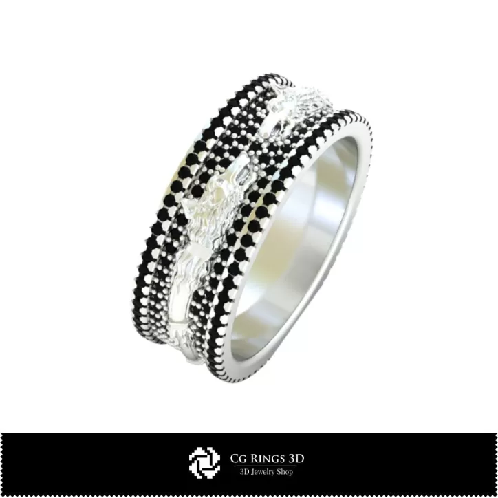 Ehering mit dakischem Wolf - Schmuck 3D-CAD