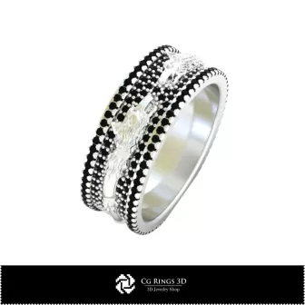 3D CAD 结婚戒指，带达契克狼家纹，珠宝 3D CAD，戒指 3D CAD，复古珠宝 3D CAD，结婚对戒 3D，时尚戒指