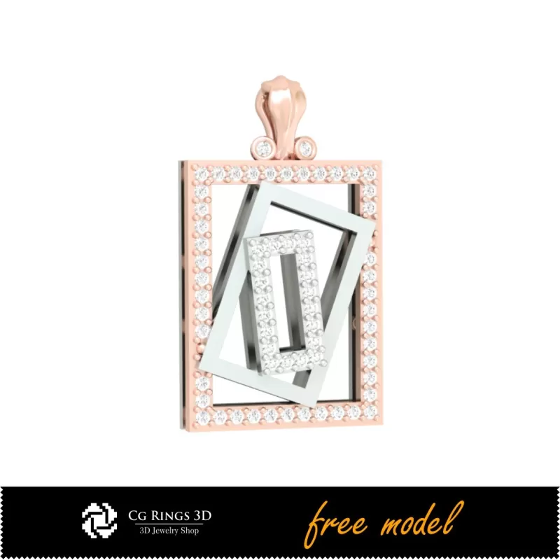 Pendentif 3D avec diamants - Modèle 3D gratuit