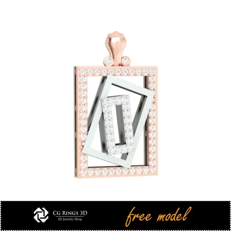 Pendentif 3D avec diamants - Modèle 3D gratuit Maison, CAO 3D Bijoux, Bijoux 3D gratuits, Pendants CAO 3D, Pendentifs diamant 3D