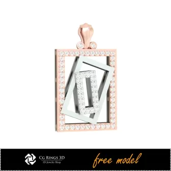 Pendentif 3D avec diamants - Modèle 3D gratuit Maison, CAO 3D Bijoux, Bijoux 3D gratuits, Pendants CAO 3D, Pendentifs diamant 3D