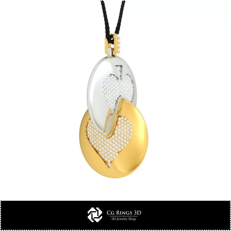 3D CAD Pendant with Playing Cards Home, Bijuterii 3D , Pandative 3D CAD, Pandativ cu Bile 3D 